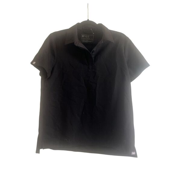 ✨Figs Nala Shortsleeve Black Sz Medium ScrubPolo✨ - Picture 3 of 10